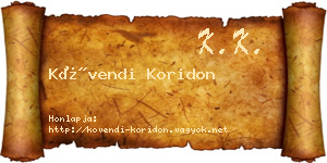Kövendi Koridon névjegykártya
